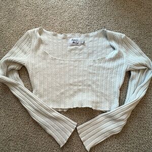 Princess Polly Textured Cream Knit Top